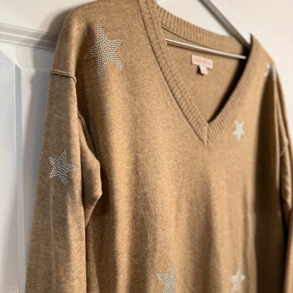 Knox Rose Star Embellished Sweater V-Neck Size M - Picture 2 of 6